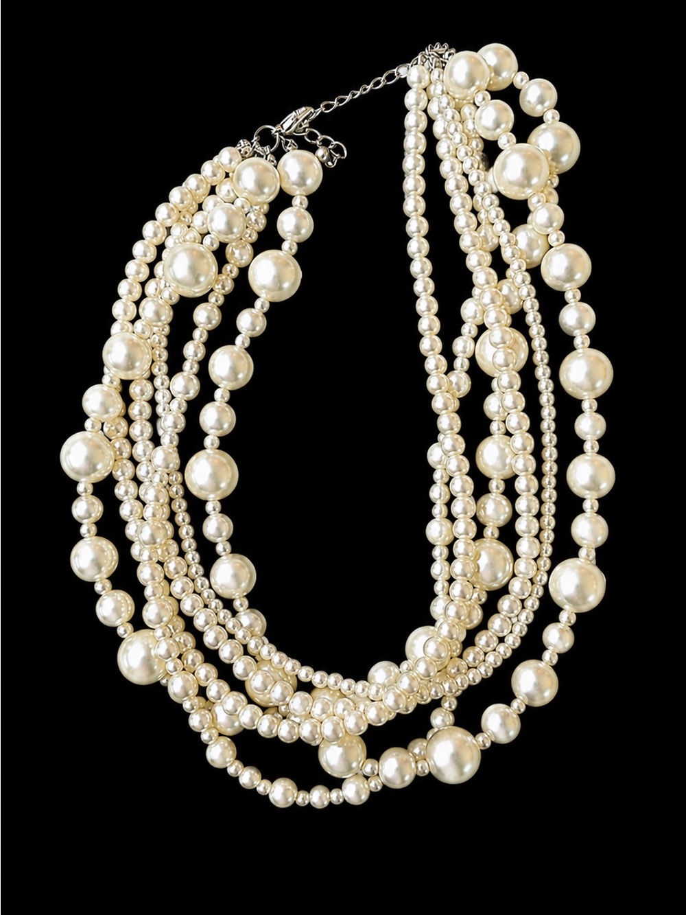 Multi-Strand Ivory Faux Pearl Necklace - Elegant Women’s Jewelry